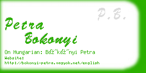 petra bokonyi business card